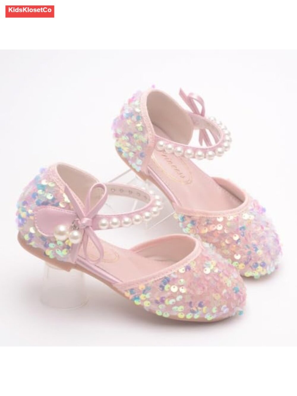 Sparkle Ballet Flats Pearl Strap Princess Dance Shoes Toddler Sequin Mary Jane - Picture 3 of 6